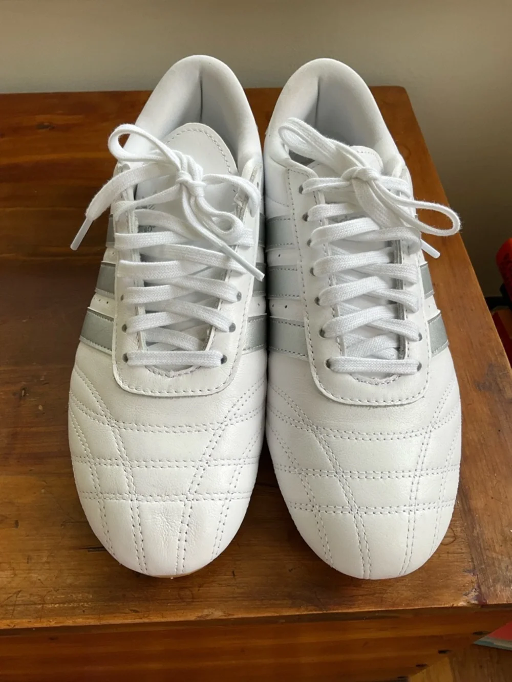 Women’s Adidas Originals Taekwondo Lace Shoes, White/Silver, Size 9